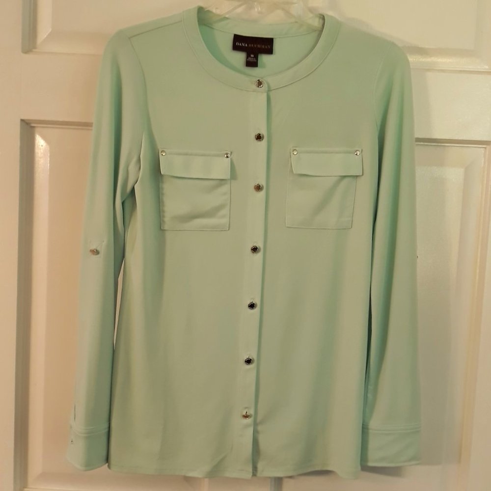 Women's XS Lightweight Blouse w/Roll Up Sleeves by Dana Buchman